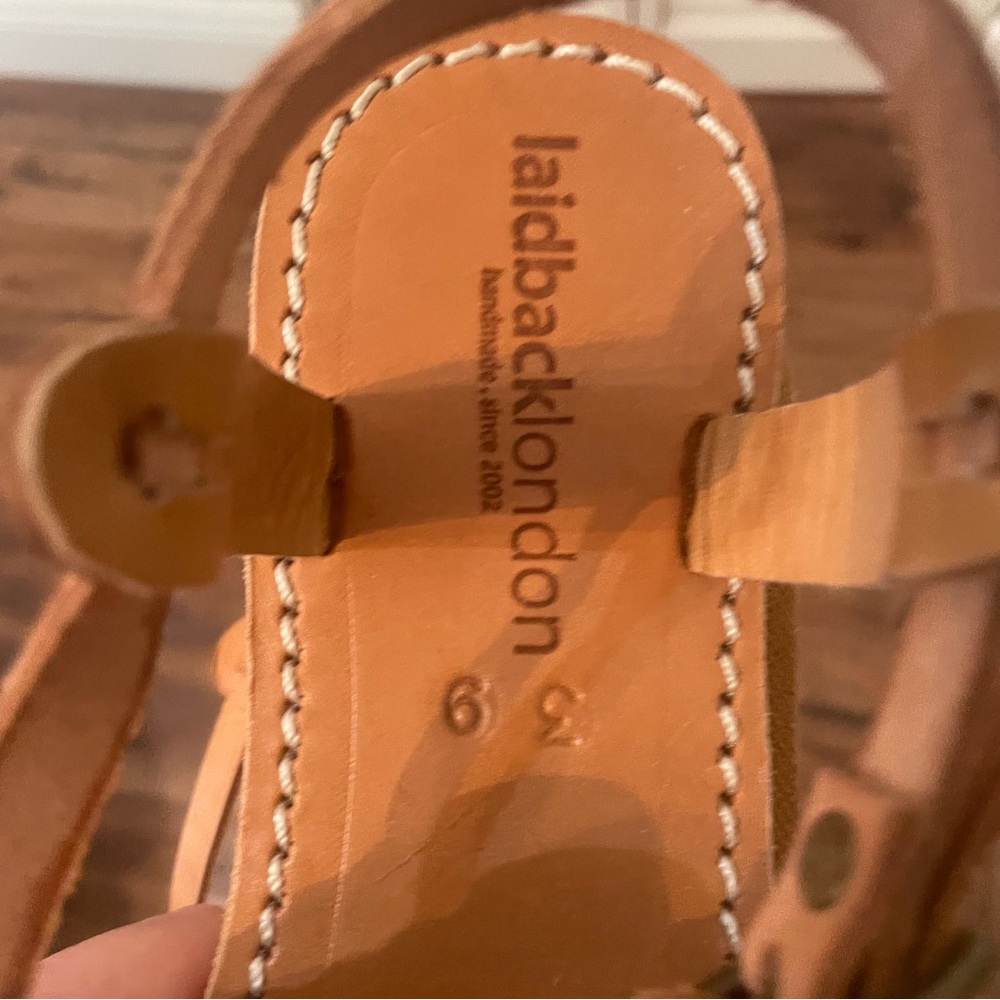 Laidback London Anthropologie handmade leather sandals beaded design Size 39 - Picture 8 of 14
